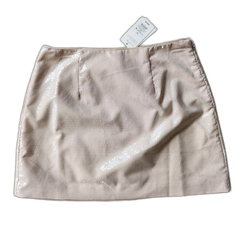 A New Day Sequin Mini Skirt - Buff - Women's 10 - NWT (No69)